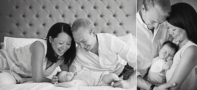 Newborn baby photography with parents, Wimbledon